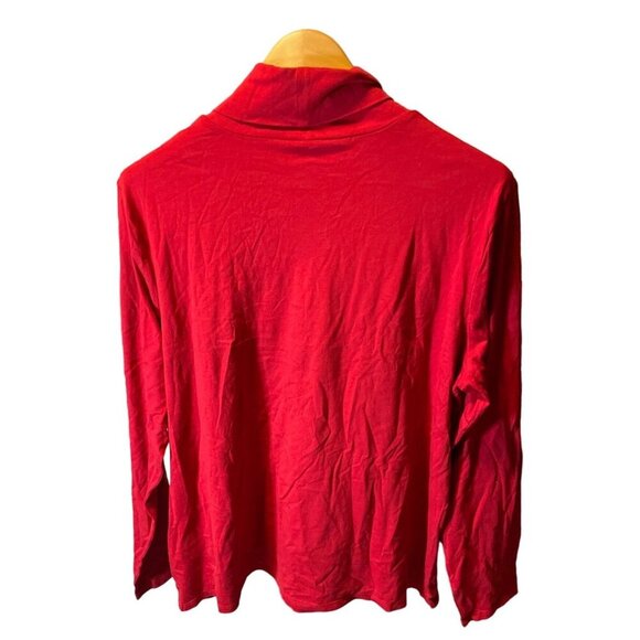 Chico's NWT Red Turtleneck Long Sleeve Pullover Knit Top Sz XL - Picture 2 of 9